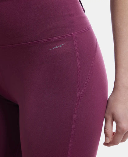 Microfiber Elastane Stretch Regular Fit Flared Pants with StayFresh Treatment - Grape Wine-7