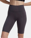 Microfiber Elastane Slim Fit Shorts with Side Pockets - Forged Iron-1
