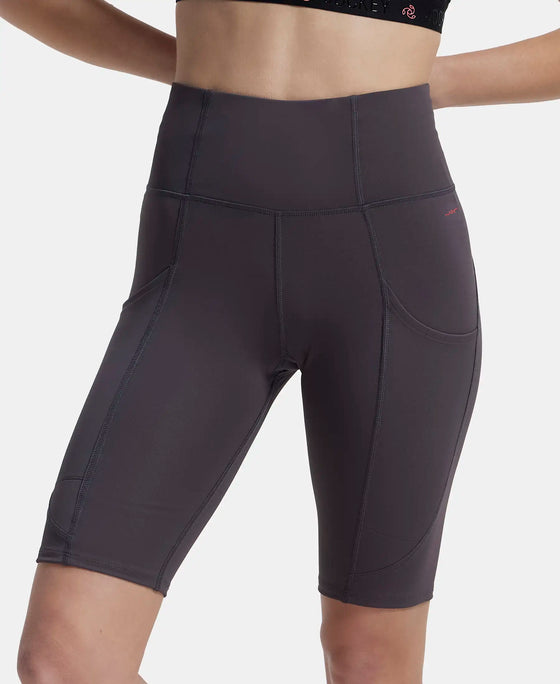 Microfiber Elastane Slim Fit Shorts with Side Pockets - Forged Iron-1