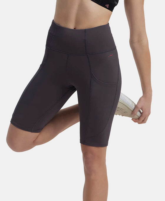 Microfiber Elastane Slim Fit Shorts with Side Pockets - Forged Iron-5