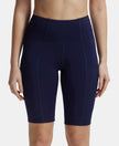 Microfiber Elastane Slim Fit Shorts with Side Pockets - Peacoat-1