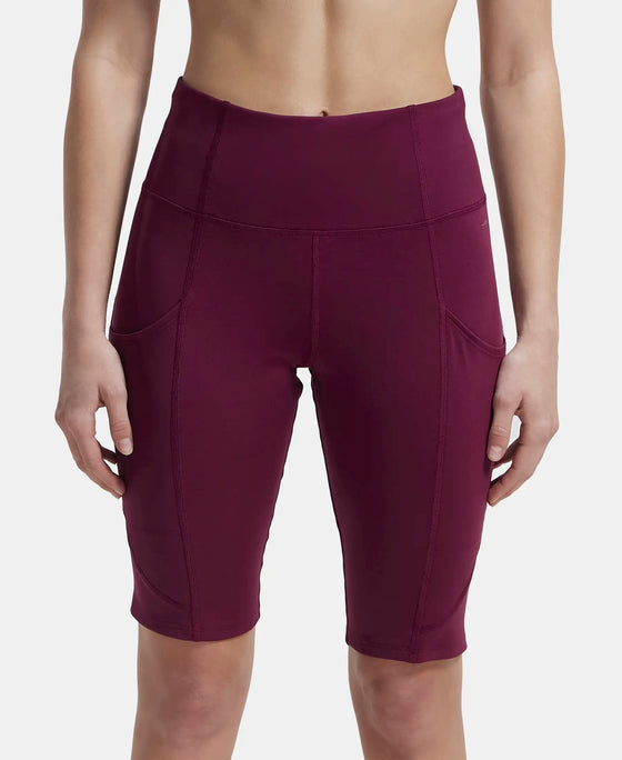Microfiber Elastane Slim Fit Shorts with Side Pockets - Wine Tasting-1