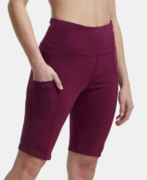 Microfiber Elastane Slim Fit Shorts with Side Pockets - Wine Tasting-2