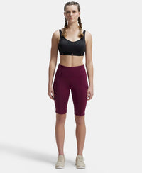 Microfiber Elastane Slim Fit Shorts with Side Pockets - Wine Tasting-4