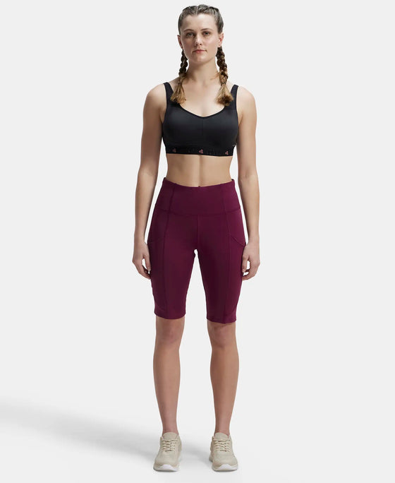 Microfiber Elastane Slim Fit Shorts with Side Pockets - Wine Tasting-4