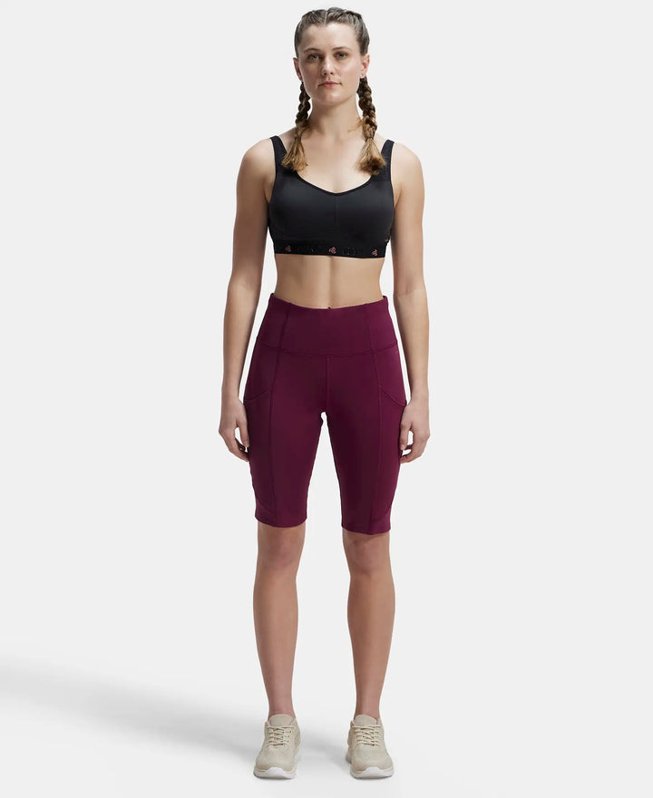 Microfiber Elastane Slim Fit Shorts with Side Pockets - Wine Tasting-4