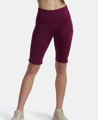 Microfiber Elastane Slim Fit Shorts with Side Pockets - Wine Tasting-5