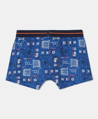Super Combed Cotton Elastane Stretch Printed Trunk with Front Open Fly and Ultrasoft Waistband - Assorted-9