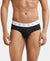 Super Combed Cotton Elastane Printed Brief with Ultrasoft Waistband - White with Black Des07-1