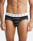 Super Combed Cotton Elastane Printed Brief with Ultrasoft Waistband - Black-1