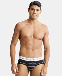 Super Combed Cotton Elastane Printed Brief with Ultrasoft Waistband - Black-5