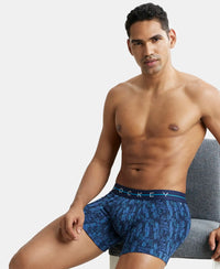 Super Combed Cotton Elastane Printed Trunk with Ultrasoft Waistband - Navy-5