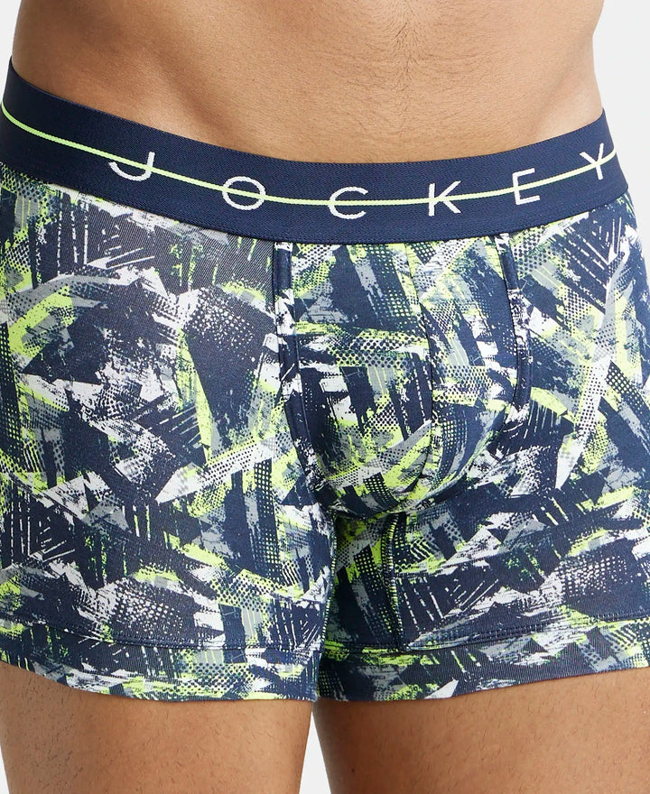 Super Combed Cotton Elastane Printed Trunk with Ultrasoft Waistband - Navy-6
