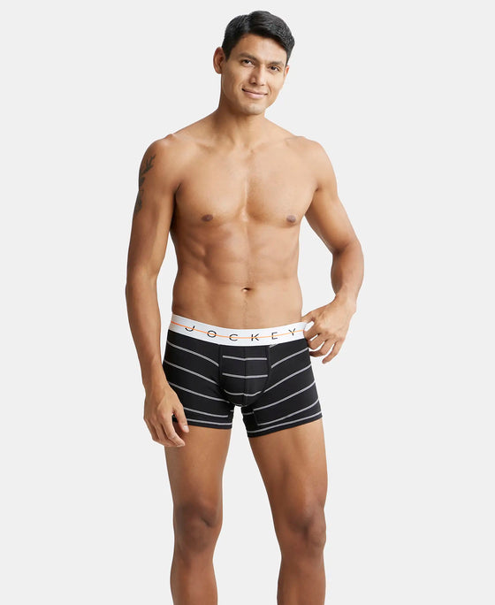 Super Combed Cotton Elastane Printed Trunk with Ultrasoft Waistband - Black-6