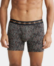 Super Combed Cotton Elastane Printed Boxer Brief with Ultrasoft Waistband - Black-1