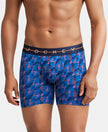 Super Combed Cotton Elastane Printed Boxer Brief with Ultrasoft Waistband - Navy-1
