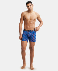 Super Combed Cotton Elastane Printed Boxer Brief with Ultrasoft Waistband - Navy-4