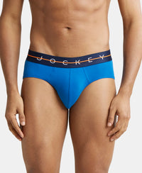 Super Combed Cotton Elastane Solid Brief with Ultrasoft Waistband - Classic Blue-1