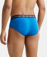 Super Combed Cotton Elastane Solid Brief with Ultrasoft Waistband - Classic Blue-3