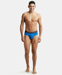 Super Combed Cotton Elastane Solid Brief with Ultrasoft Waistband - Classic Blue-4