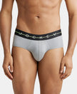 Super Combed Cotton Elastane Solid Brief with Ultrasoft Waistband - Monument-1