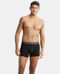 Super Combed Cotton Elastane Solid Trunk with Ultrasoft Waistband - Black-6