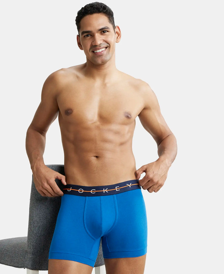 Super Combed Cotton Elastane Solid Trunk with Ultrasoft Waistband - Classic Blue-5