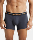 Super Combed Cotton Elastane Solid Trunk with Ultrasoft Waistband - Graphite-1