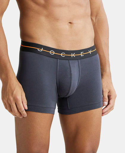 Super Combed Cotton Elastane Solid Trunk with Ultrasoft Waistband - Graphite-2