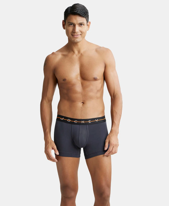Super Combed Cotton Elastane Solid Trunk with Ultrasoft Waistband - Graphite-6