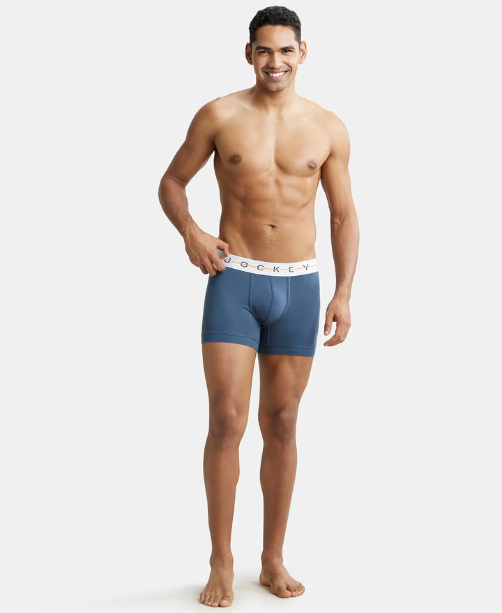 Super Combed Cotton Elastane Solid Trunk with Ultrasoft Waistband - Mid Night Navy-4