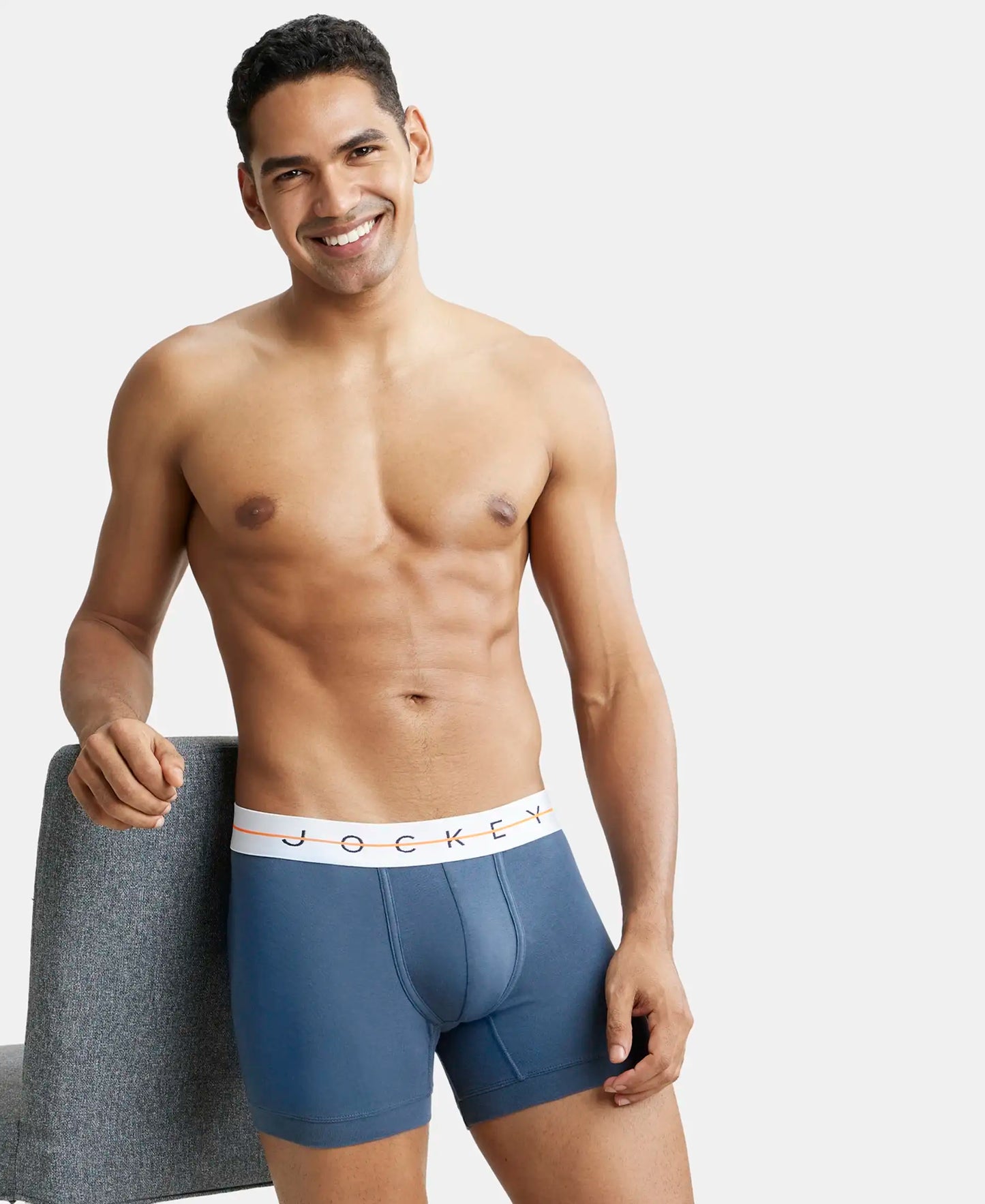 Super Combed Cotton Elastane Solid Trunk with Ultrasoft Waistband - Mid Night Navy-5