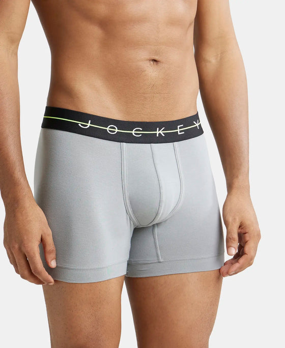 Super Combed Cotton Elastane Solid Trunk with Ultrasoft Waistband - Monument-2