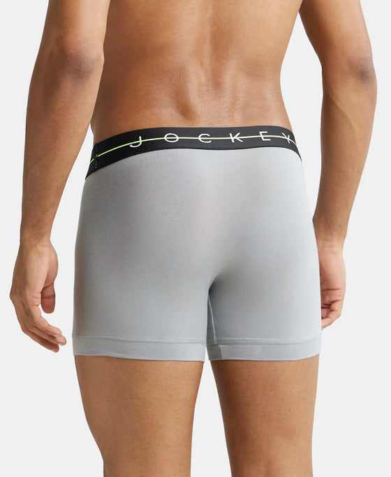 Super Combed Cotton Elastane Solid Trunk with Ultrasoft Waistband - Monument-3