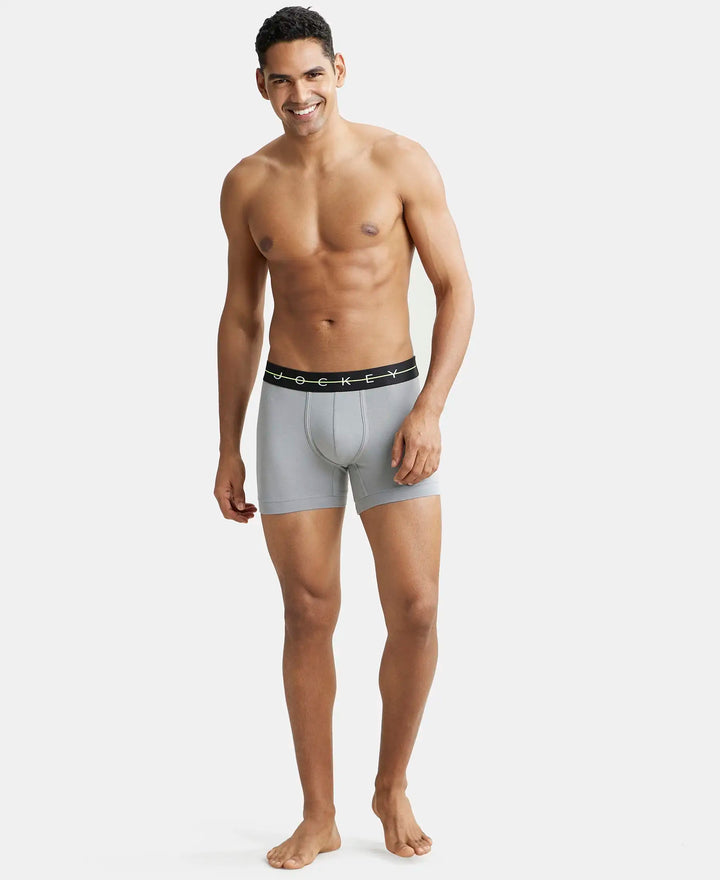 Super Combed Cotton Elastane Solid Trunk with Ultrasoft Waistband - Monument-4