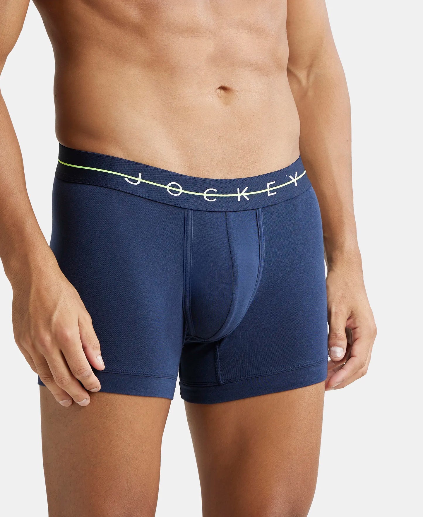 Super Combed Cotton Elastane Solid Trunk with Ultrasoft Waistband - Navy-2