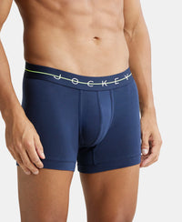 Super Combed Cotton Elastane Solid Trunk with Ultrasoft Waistband - Navy-2