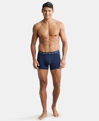 Super Combed Cotton Elastane Solid Trunk with Ultrasoft Waistband - Navy-4