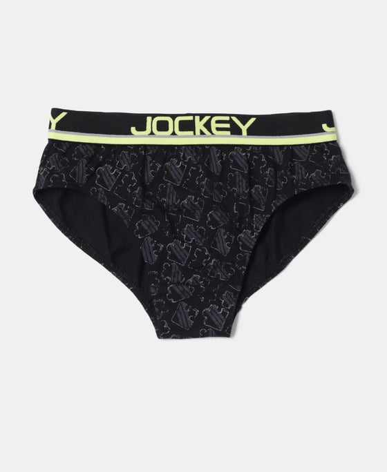 Super Combed Cotton Elastane Printed Brief with Ultrasoft Waistband - Assorted Color & Prints-11