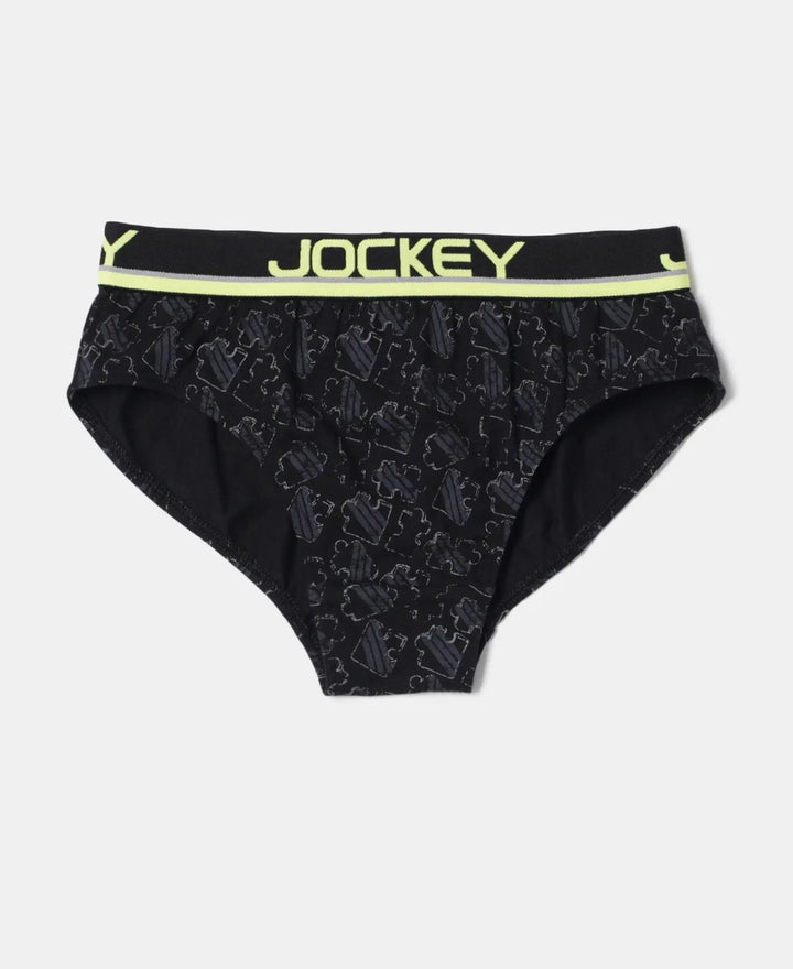Super Combed Cotton Elastane Printed Brief with Ultrasoft Waistband - Assorted Color & Prints-11