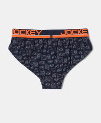 Super Combed Cotton Elastane Printed Brief with Ultrasoft Waistband - Assorted Color & Prints-12
