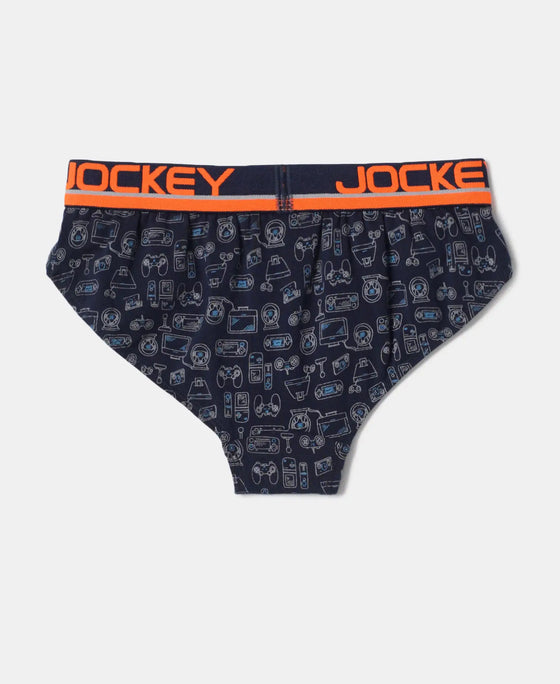 Super Combed Cotton Elastane Printed Brief with Ultrasoft Waistband - Assorted Color & Prints-12