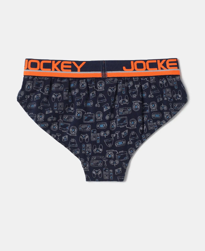 Super Combed Cotton Elastane Printed Brief with Ultrasoft Waistband - Assorted Color & Prints-12