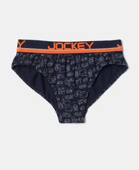 Super Combed Cotton Elastane Printed Brief with Ultrasoft Waistband - Assorted Color & Prints-13