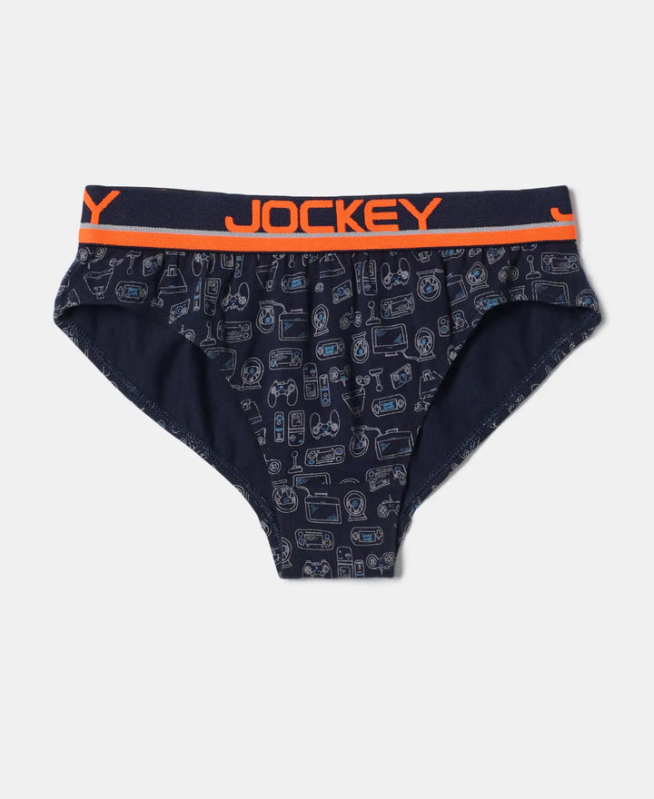 Super Combed Cotton Elastane Printed Brief with Ultrasoft Waistband - Assorted Color & Prints-13