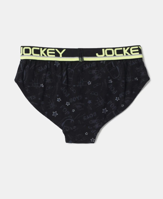 Super Combed Cotton Elastane Printed Brief with Ultrasoft Waistband - Assorted Color & Prints-14