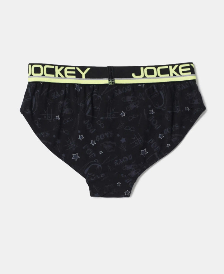 Super Combed Cotton Elastane Printed Brief with Ultrasoft Waistband - Assorted Color & Prints-14