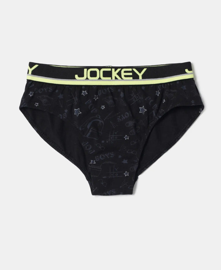 Super Combed Cotton Elastane Printed Brief with Ultrasoft Waistband - Assorted Color & Prints-15
