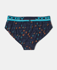 Super Combed Cotton Elastane Printed Brief with Ultrasoft Waistband - Assorted Color & Prints-18