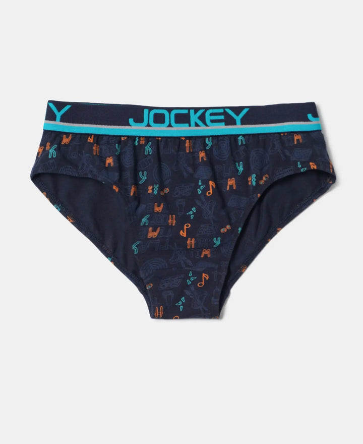 Super Combed Cotton Elastane Printed Brief with Ultrasoft Waistband - Assorted Color & Prints-19